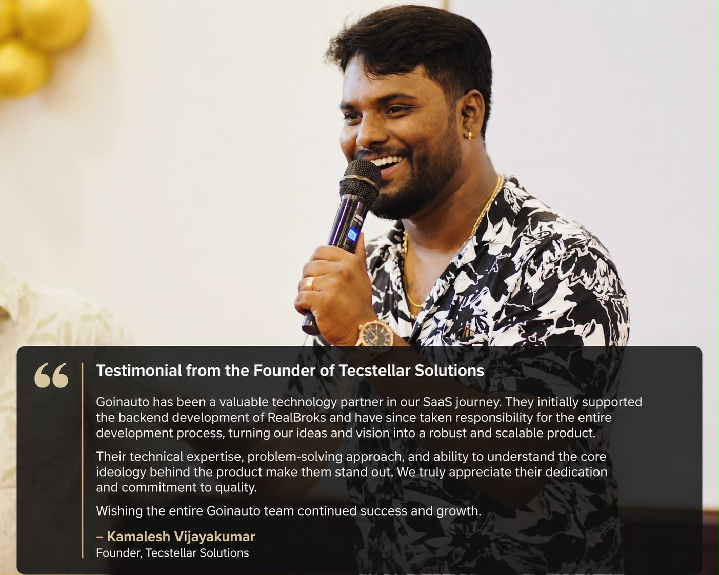 Kamalesh Vijayakumar - Founder, Tecstellar Solutions